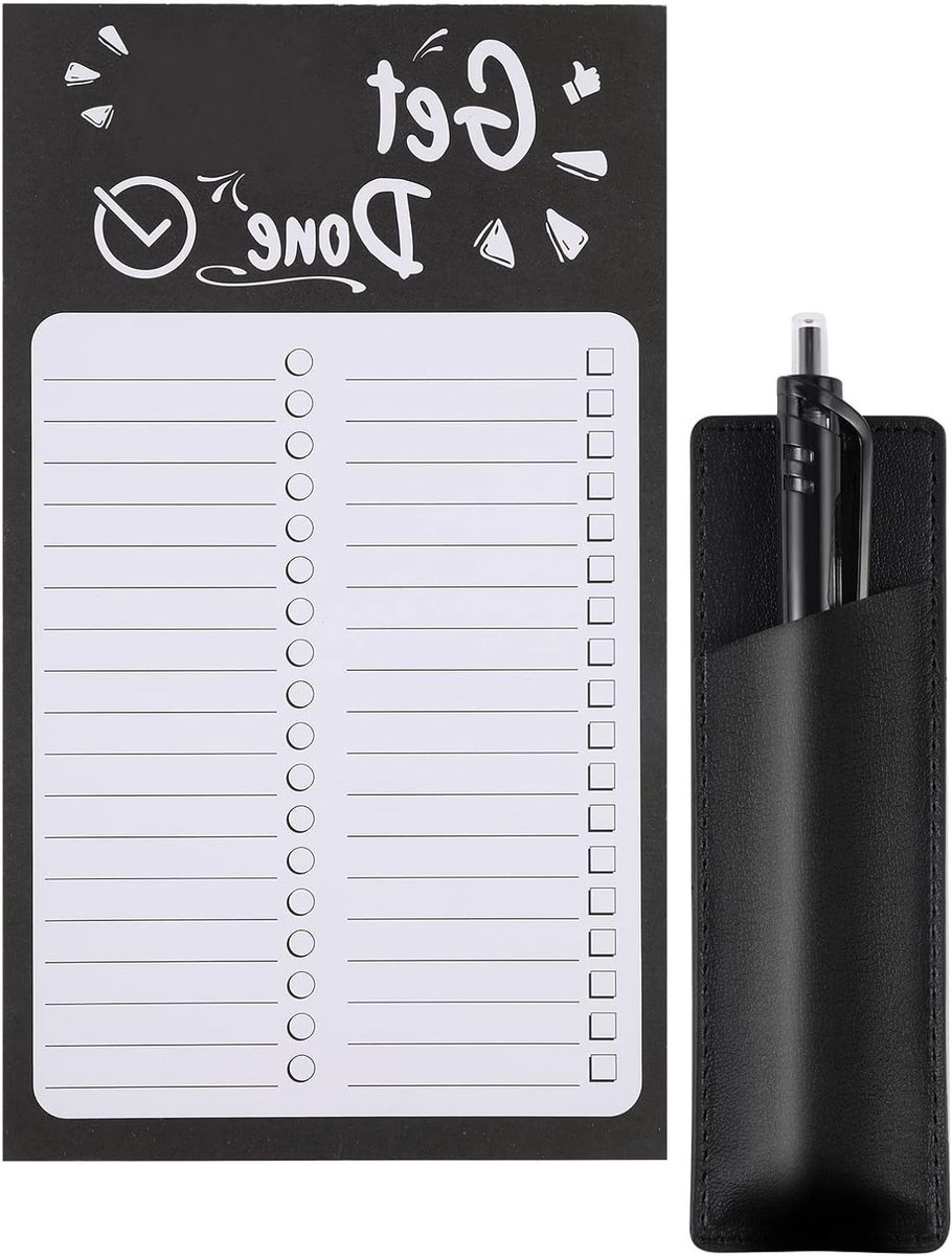 Magnetische Blok met PU Leren Penhouder voor Effectieve Dagelijkse Organisatie en Boodschappenlijst