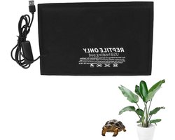 Warmtemat voor Terrarium, USB Onder Tank Verwarming met Drie Temperatuurinstellingen voor Reptielen en Planten, Groot Formaat 23x21 cm