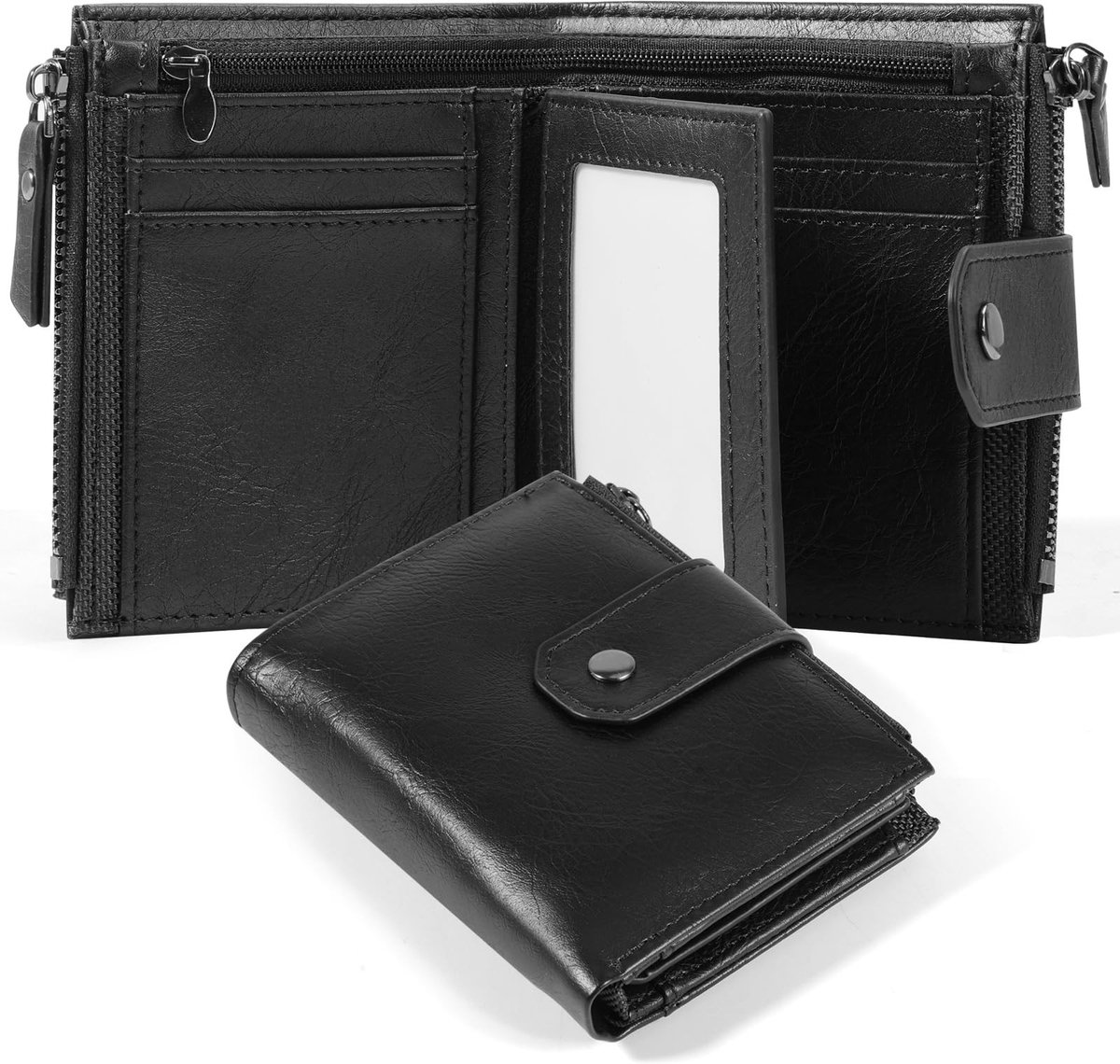 Dailygoods- Portemonnee Heren - Kunstleren RFID Blokkerende Creditcardhouder - Twee Compartimenten - Antidiefstal - Perfecte Reisgenoot - Stijlvolle Look - Herenportefeuille