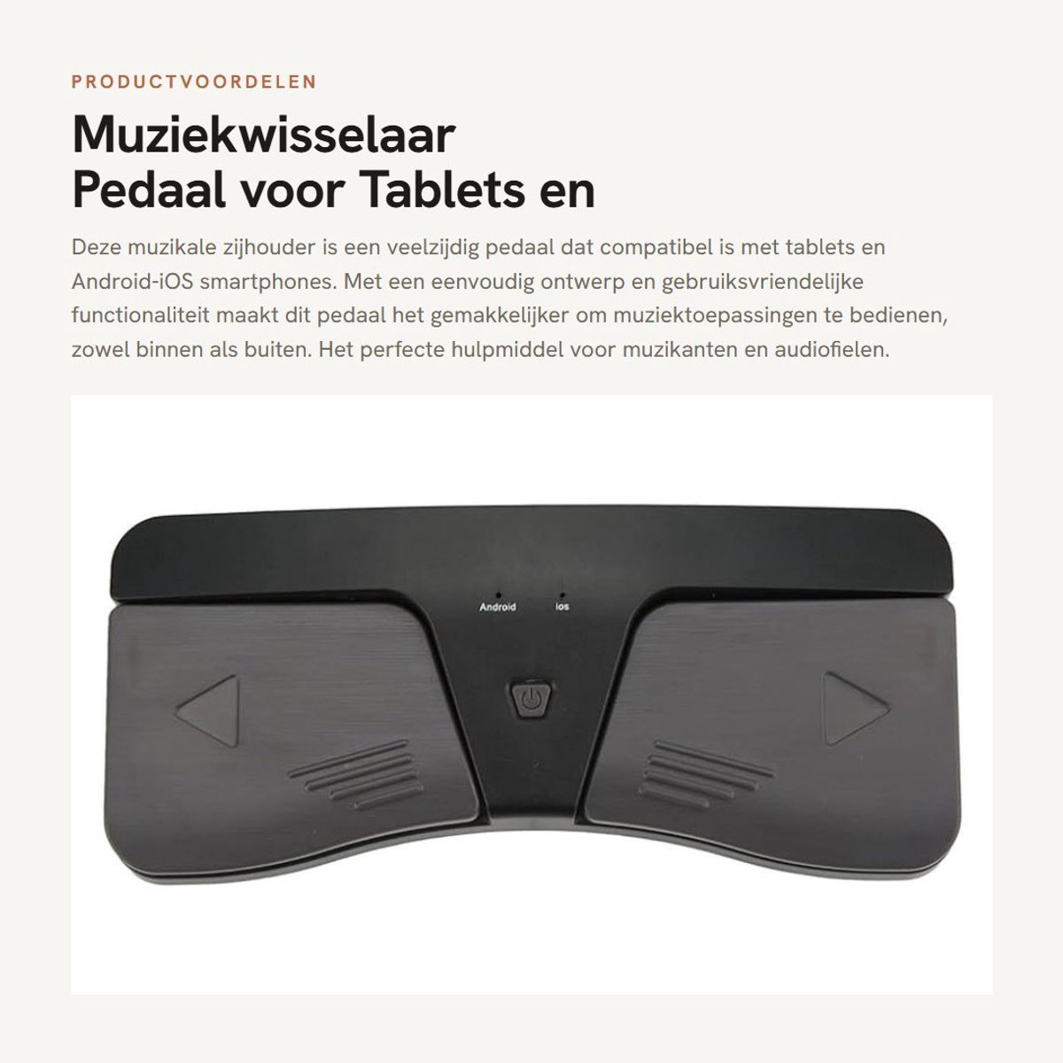 Dailygoods - Muziekwisselaar Pedaal voor Tablets en Smartphones met Compatibiliteit voor Muziektoepassingen