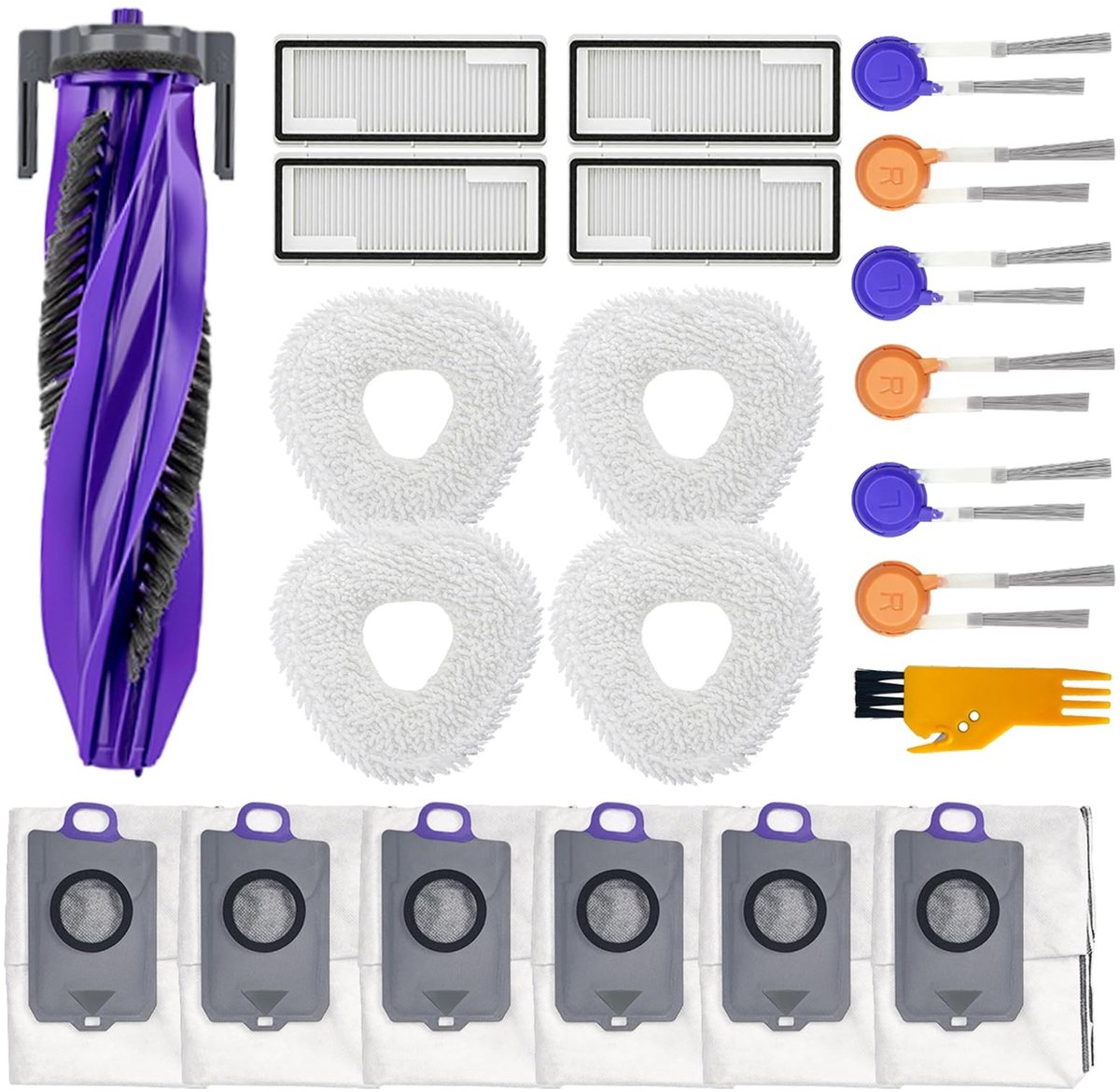 Dailygoods- Accessoires voor Narwal Freo Z10 - 22 Stuks - Hoofdborstel - HEPA-filters - Dweilpads - Zijborstels - Stofzakken - Reinigingsgereedschap - Robotstofzuiger