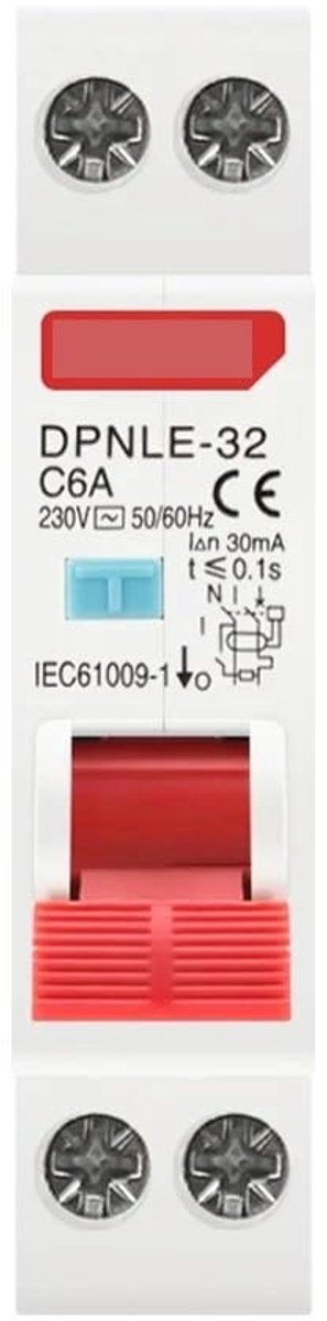Aardlekautomaat - Zekeringautomaat - Circuit Beveiliging - Overstroomlekbeveiliging - 6KA 25A - Grijs