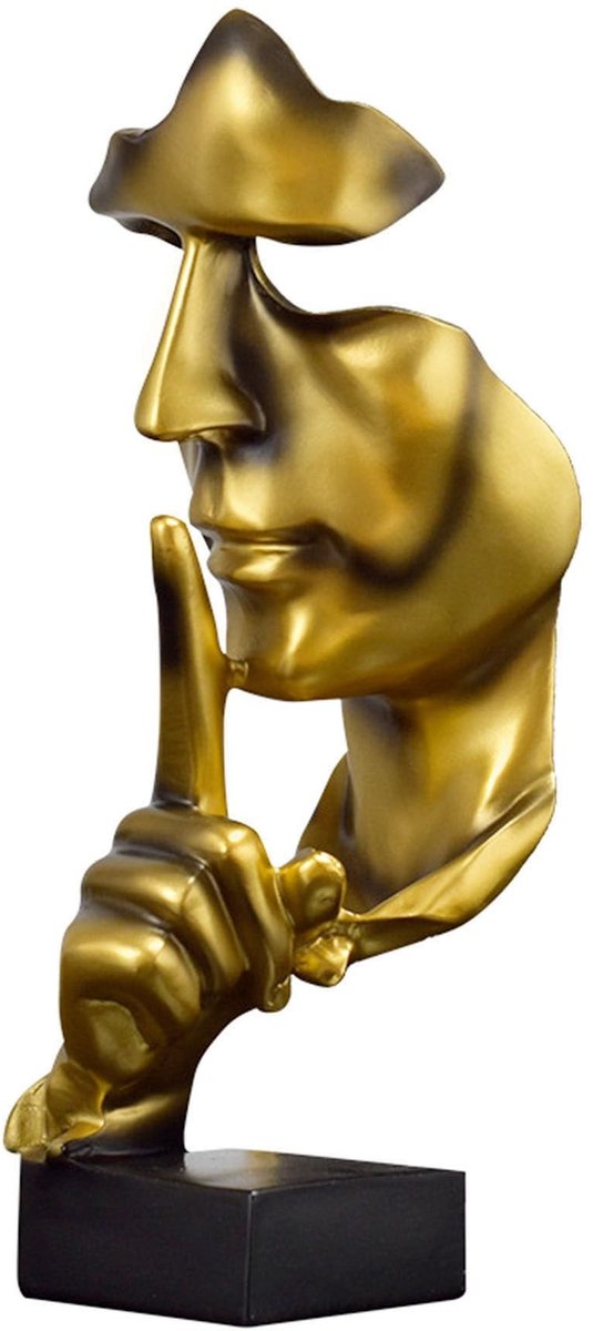 Solidchoice- Standbeeld Gouden Thema - Decoratie Beeld - Abstracte Kunst - Hars Sculptuur - Creatieve Ornament - Duurzaam en Niet-giftig - Decoratiebeeld