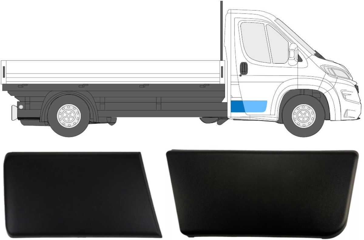 Sierlijsten zijlijsten set voor enkele cabine voor Opel Movano 2021- / Rechts