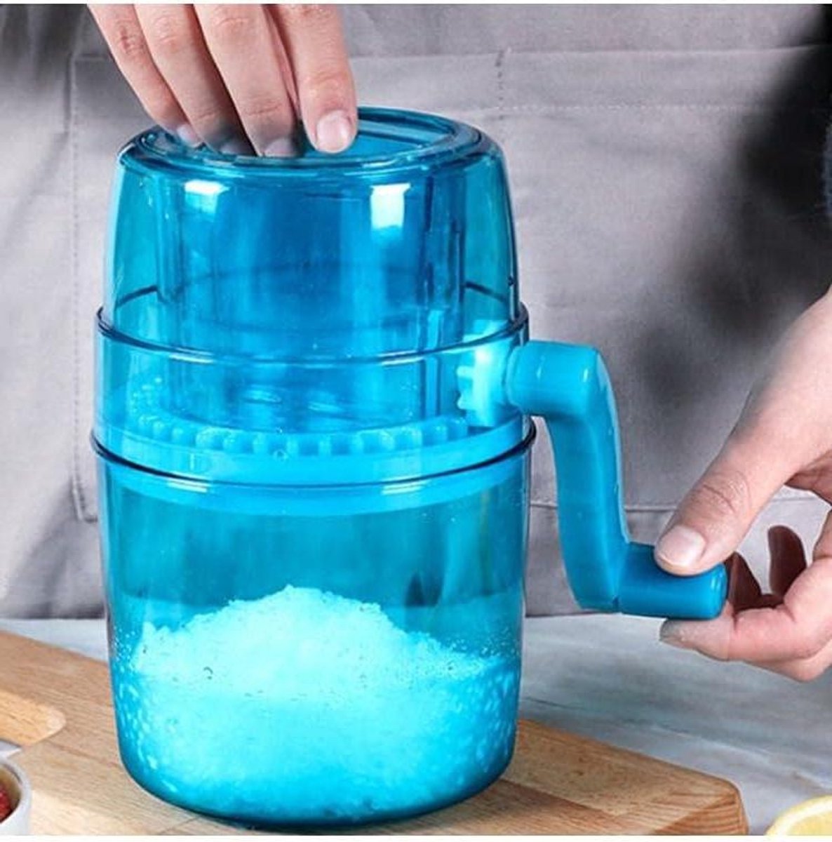 IJsbreker Machine - IJsmolen Sneeuw - Drankjes Maken - Handmatige Bediening - 14x14cm - Blauw