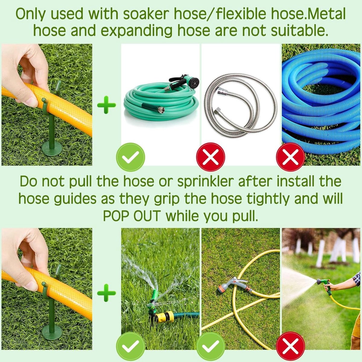 10 Stuks Slanggeleider Tuinslang - Tuinslanggeleider - Tuinslang Geleider - Met Grondpin - Tuinslanggeleiderspiesen - Hose Guide - Decoratieve Tuinsteunen - Stabiele Slangfixatie - Groen – foto 3