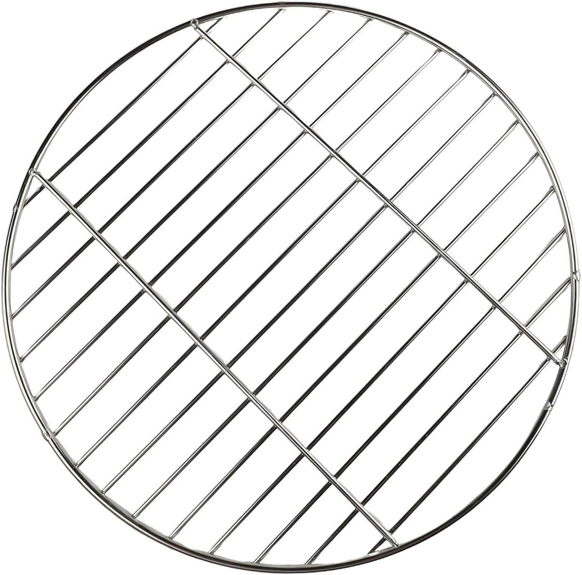 Rond Grillrooster - Bakplaat Spiesrooster - Outdoor Koken - Gelijkmatige Warmte - 40 cm - Zilver
