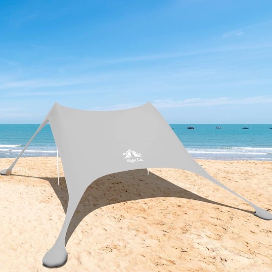 Night Cat Strandtent Lycra Schaduw Tent Strandcabine Zonnezeil Sun Shelter UV-bescherming UPF 50+ met Zandzak Anker voor Strand Picknick Vissen Kamperen van Night Cat — afbeelding 3
