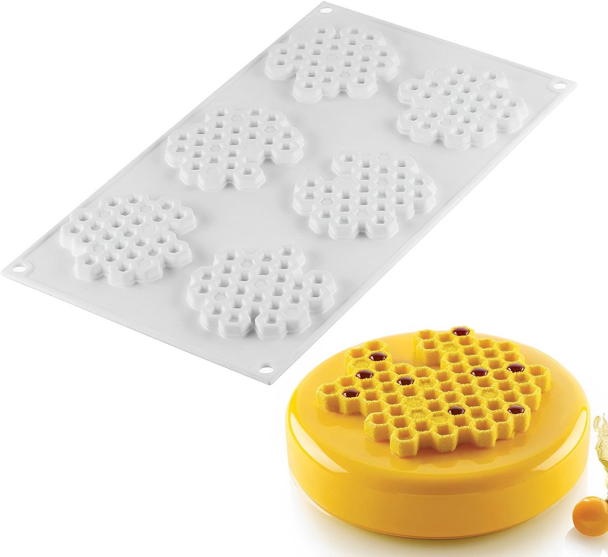 Dailygoods - Siliconen Puntmat voor Fondant en Cake Decoratie - Honingraatvorm