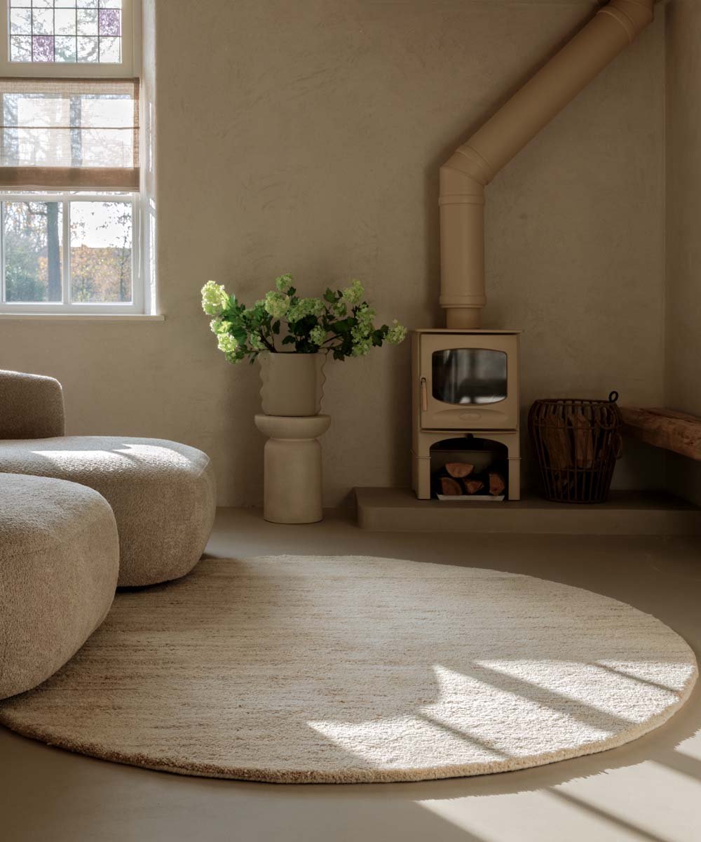 Rond berber vloerkleed - Nomad beige 300 cm