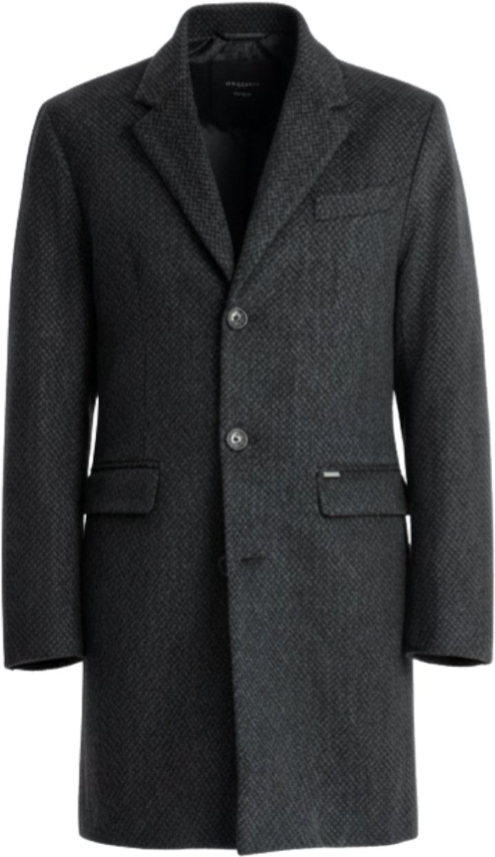 OMBRE Jas - Rits - Gemeleerd Donkergrijs XL