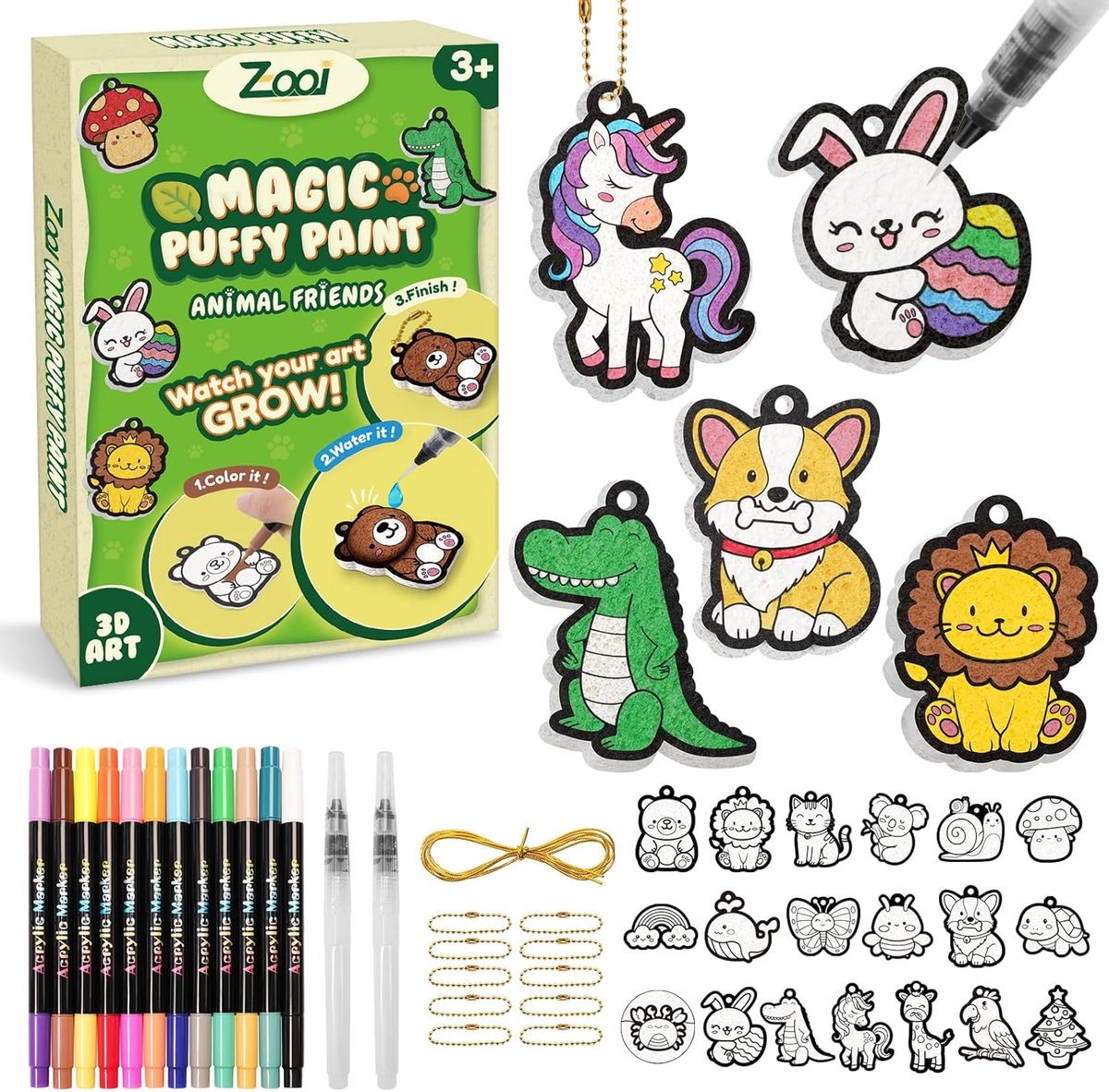 SnelShoppen - Paascadeaus voor Kinderen, 4-10 Jaar, Magic Puffy Paint Knutselset, 3D-Schilderset, Creatieve Do It Yourself Cadeau voor Meisjes en Jong