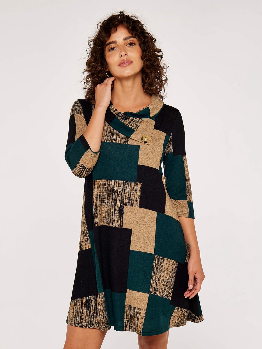 Mini-jurk met kleurblokken