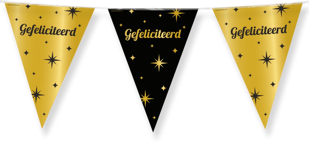 Classy Party flags foil - Gefeliciteerd