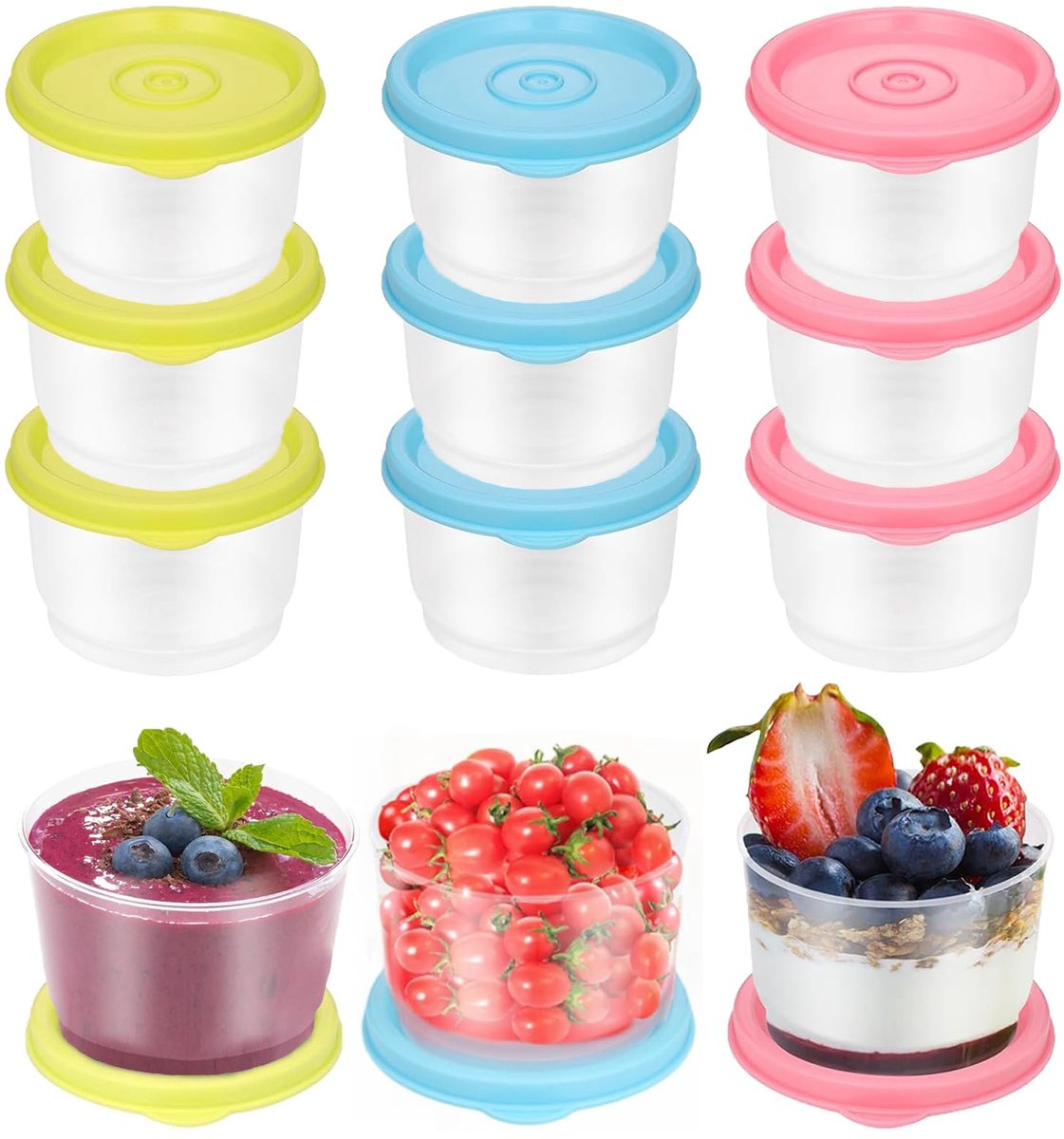 Luchtdicht Bewaarbakje 160 ml - Lekvrij - Herbruikbaar - Voor Yoghurt, Sauzen, Jam, Kruiden & Voedselopslag