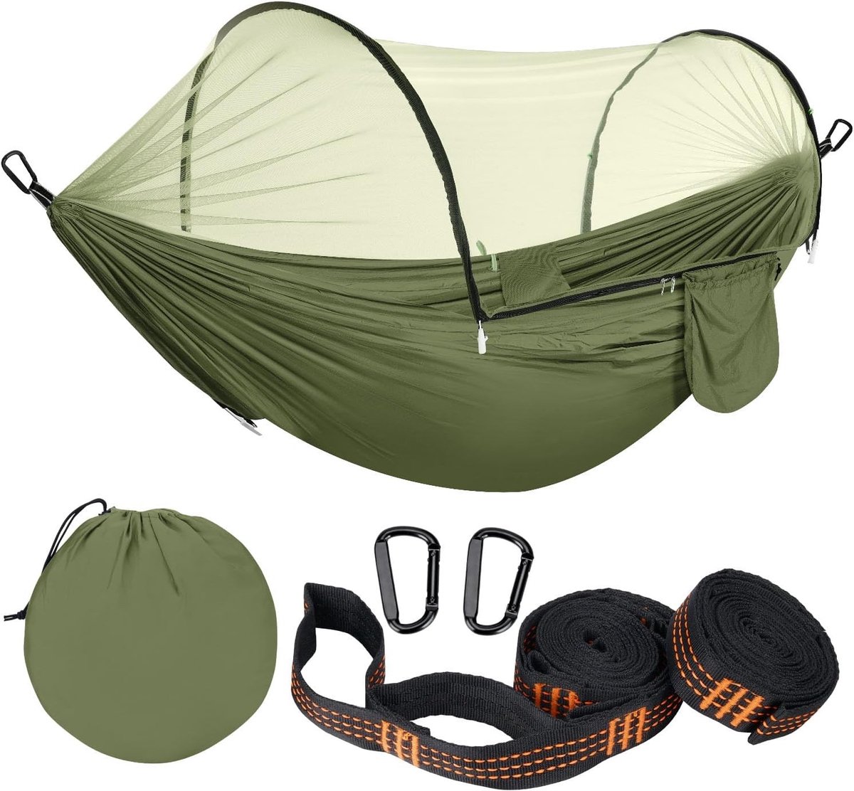 Ultralichte Outdoor Hangmat - Parachutenylon - Met Muggennet - Ademend en Sneldrogend - Voor Reizen en Kamperen