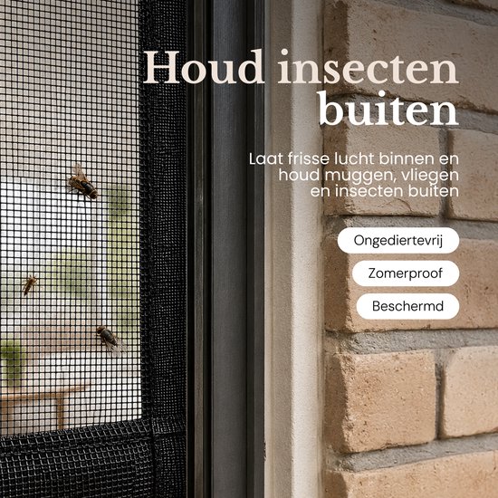 O'DADDY® Vliegengordijn Lamellenhor - 100x260 cm - Deurgordijn - Hordeur - Aanpasbaar Ontwerp - Glasvezel - Deurhor Zwart