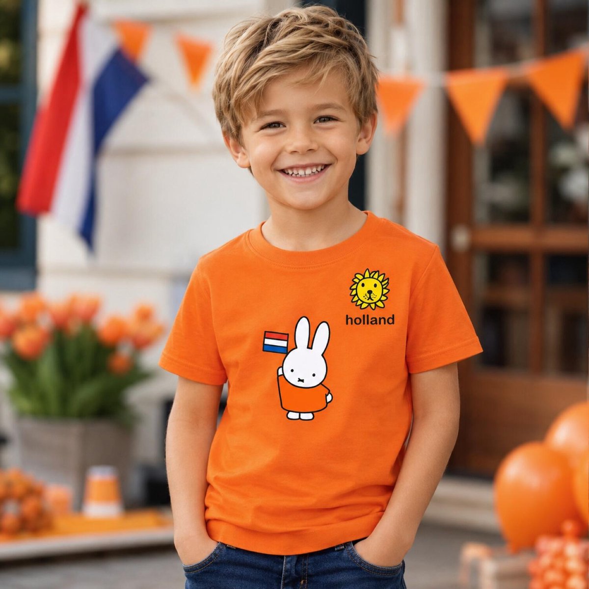 Nijntje t-shirt - hup Holland - oranje - kinder shirt - katoen - maat 62 - Nijntje kinderkleding 110/116
