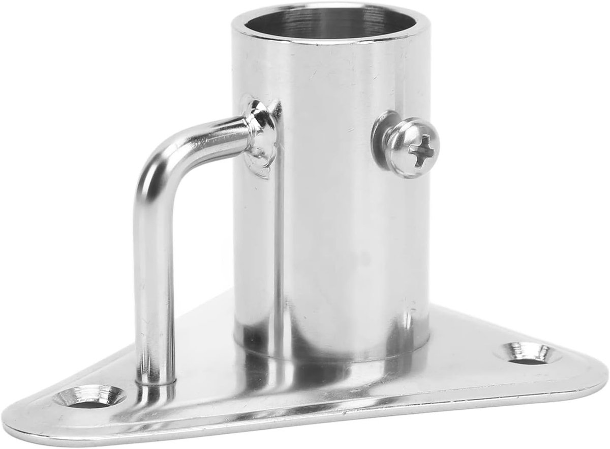 Vlaggenmastbeugel - Roestvrijstaal - 1 inch - 90 graden Vlaggenmasthouder met Driehoekige Basis - Voor Schepen en Jachten