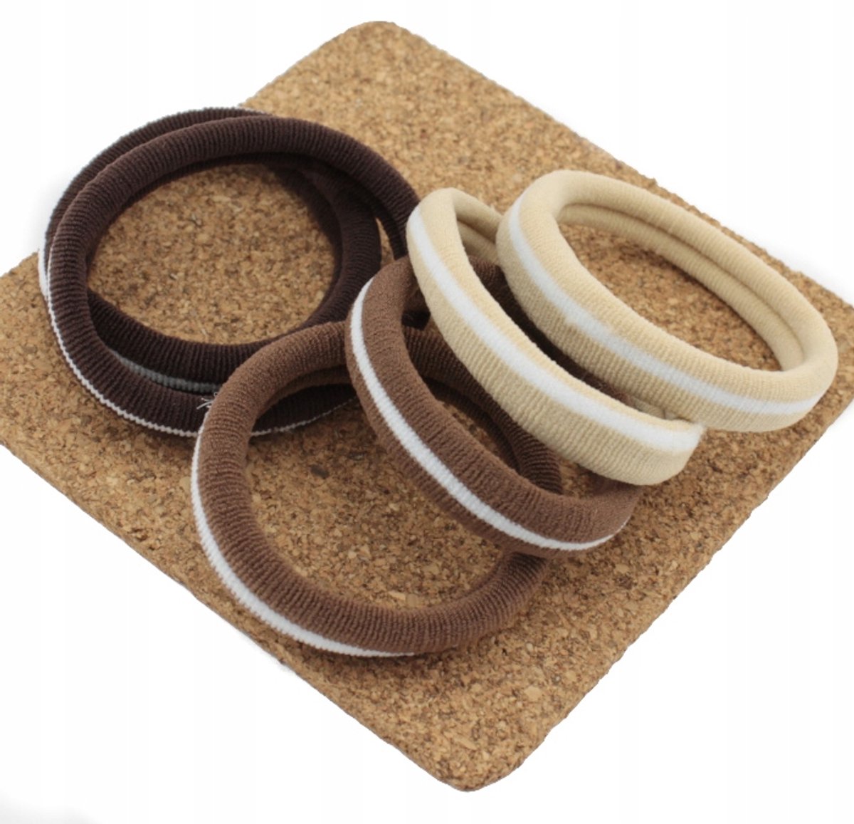 Lycra Haarscrunchies Beige Mix - 6 stuks