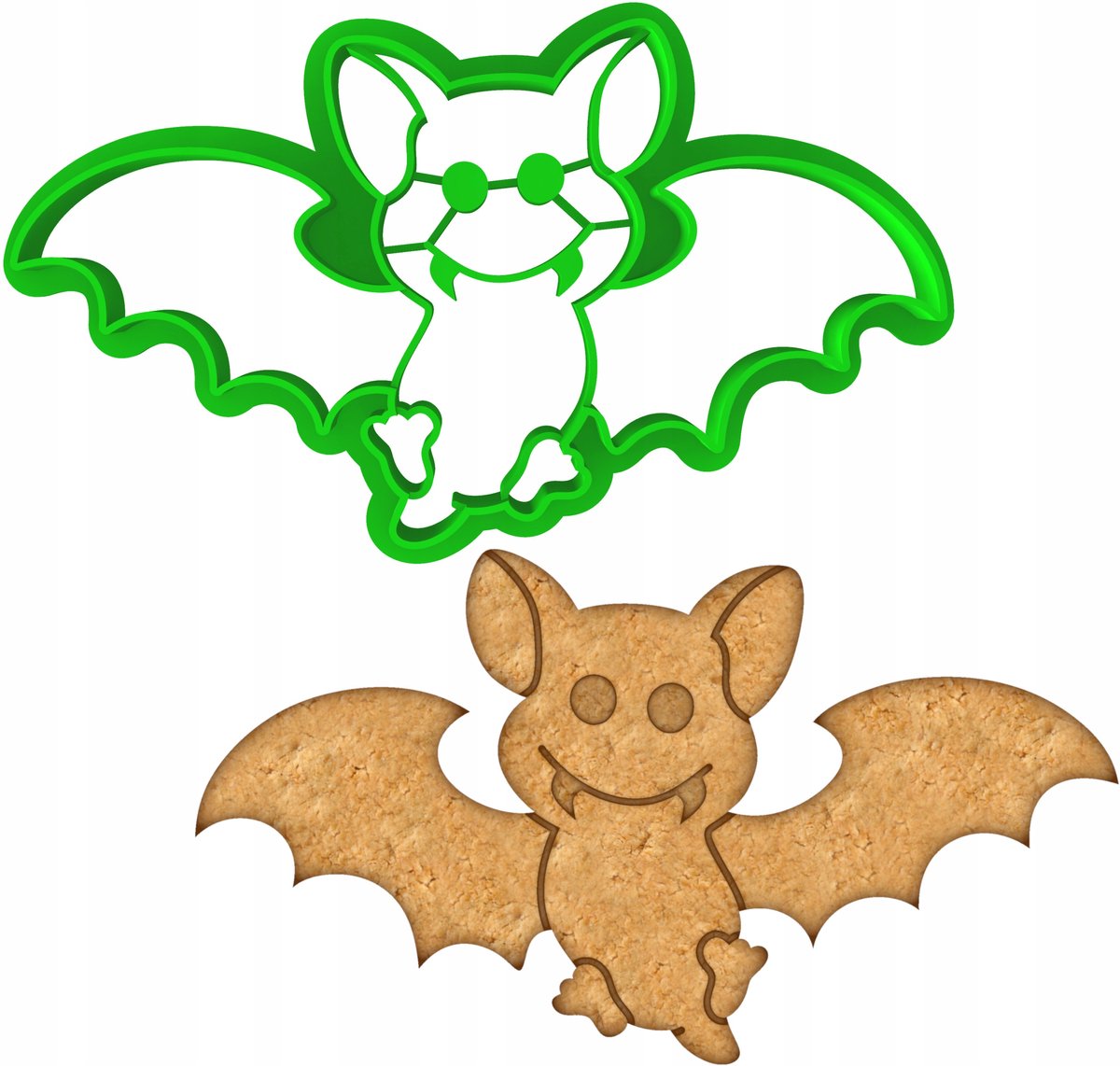 Halloween Koekjesvorm - Vleermuis - PETG Kunststof - 5,6x10x1,2cm