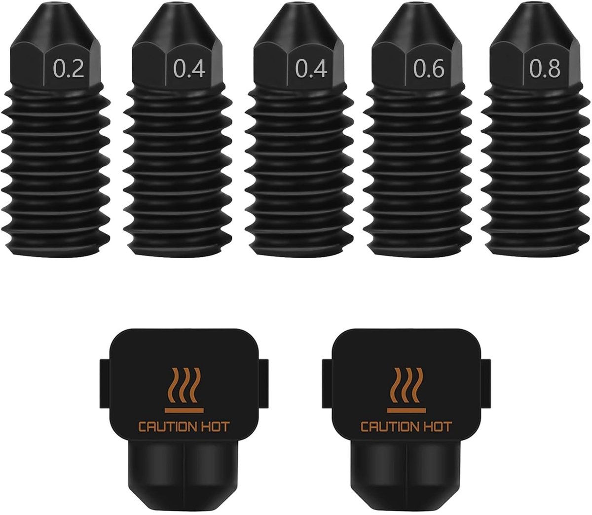 HzdaDeve A1/A1 Mini/Kobra 3 Max Hardened Steel Nozzles 0.2MM 0.4MM 0.6MM 0.8MM High Flow Wear-resistant Nozzles with - ShopVlot