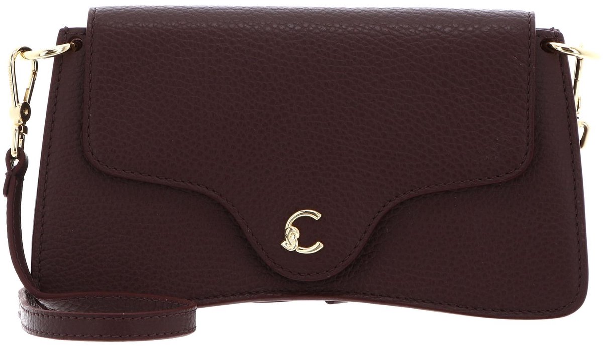 COCCINELLE Leren schoudertas clutch C-Me Hi-Tech Crossbody Bag Berry donkerpaars