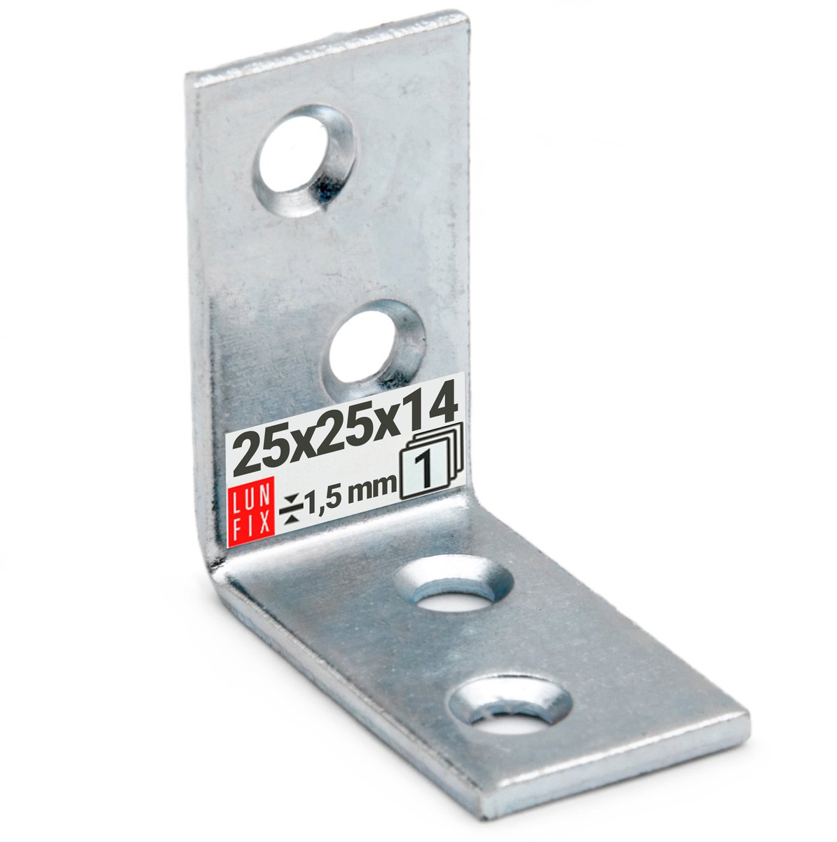LUN FIX - Montagehoek 25x25x14x1,5mm - 1 Stuk