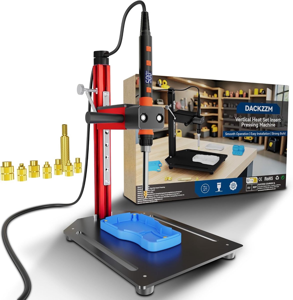 Heat Set Insert Tool, Vertical Melting Aid for Thread Inserts, 90 W, Soldering Iron with Soldering Iron for Thread - ShopVlot