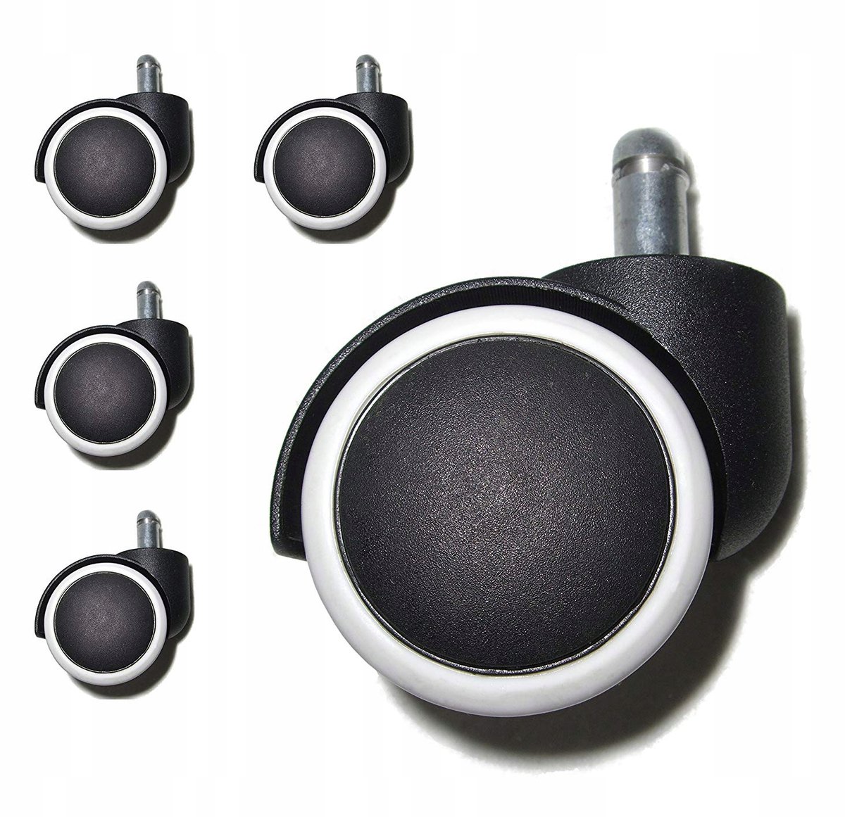 5x Witte GUMMIWIELEN voor Stoel/Fauteuil - 11mm Pen
