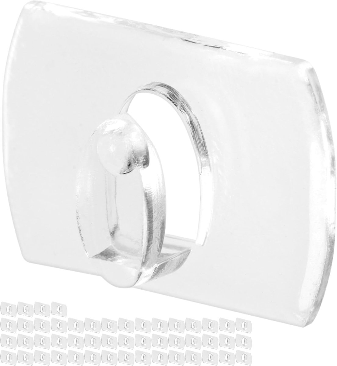 Kleine plakhaakjes 40 stuks - transparant 18 x 13 mm - sterke lijm - voor het ophangen van verlichting - ShopVlot