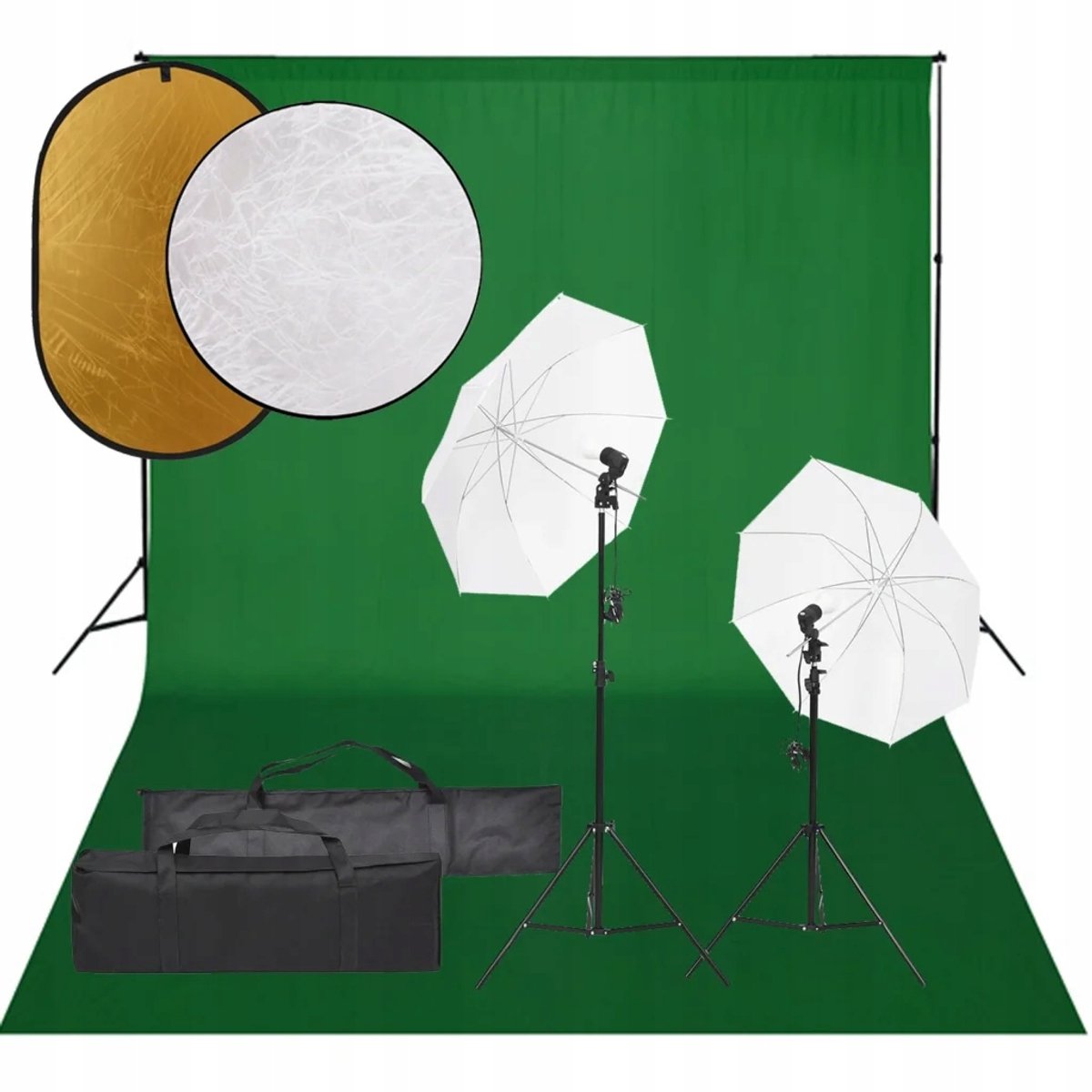 Studiofotografieset 230cm Wit-Groen 75x210cm