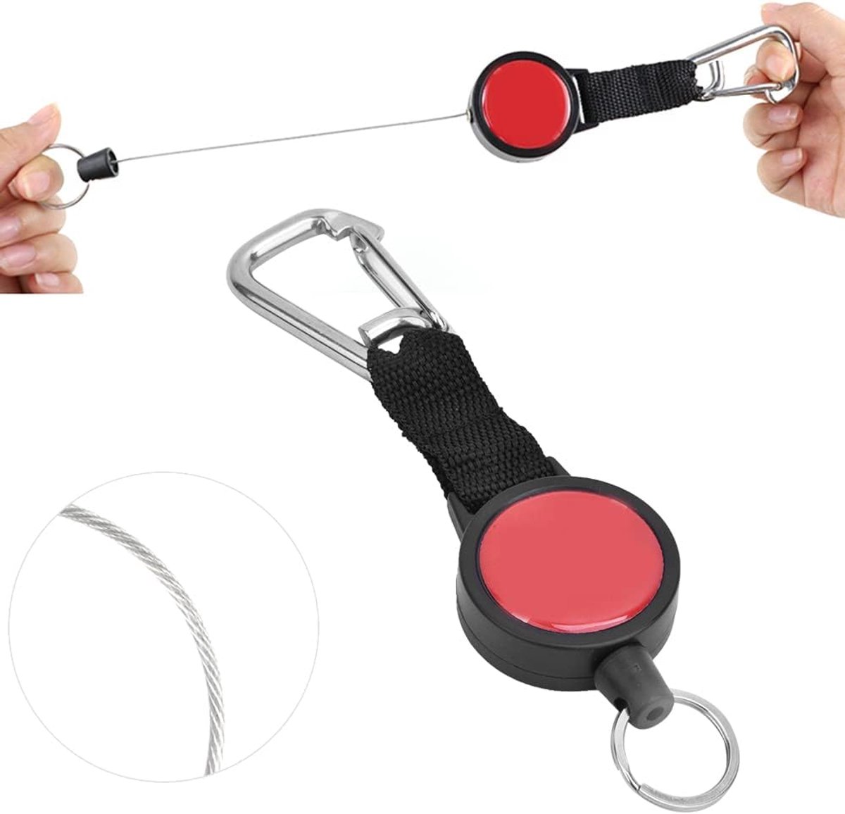 Diving haak met 27,5" touw - roestvrijstalen clip - snel sluiting - eenvoudig onder water te gebruiken - ShopVlot