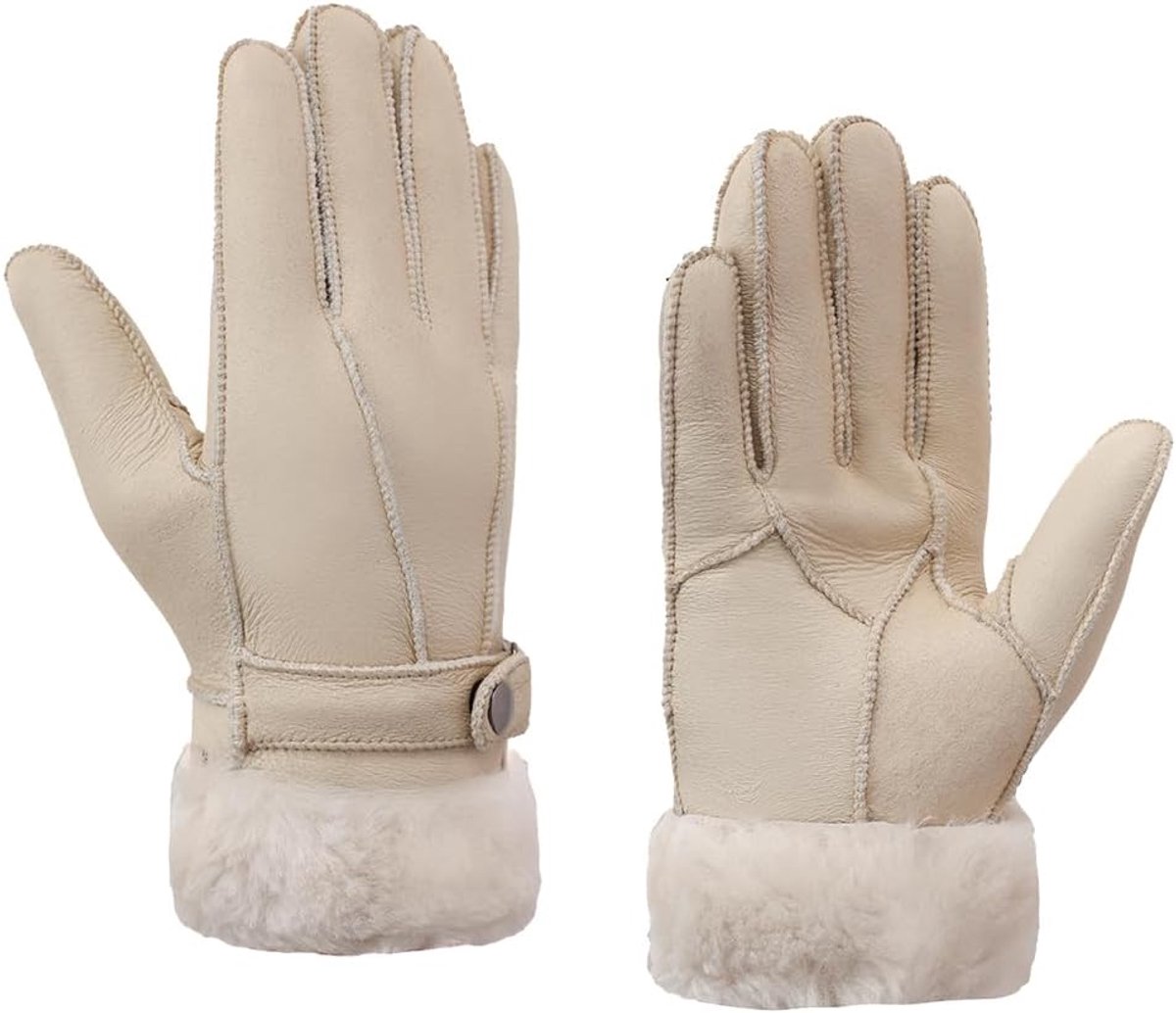 Schapenleer dameshandschoenen - warm winter - shearling - perfecte pasvorm - ShopVlot