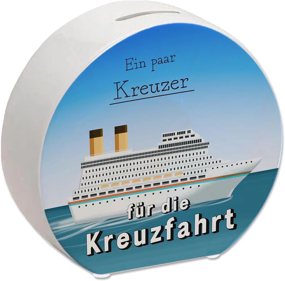 Spaarpot met cruise schip - rond model - spaar voor je volgende bootreis - leuk cadeau voor cruiseliefhebbers - ShopVlot