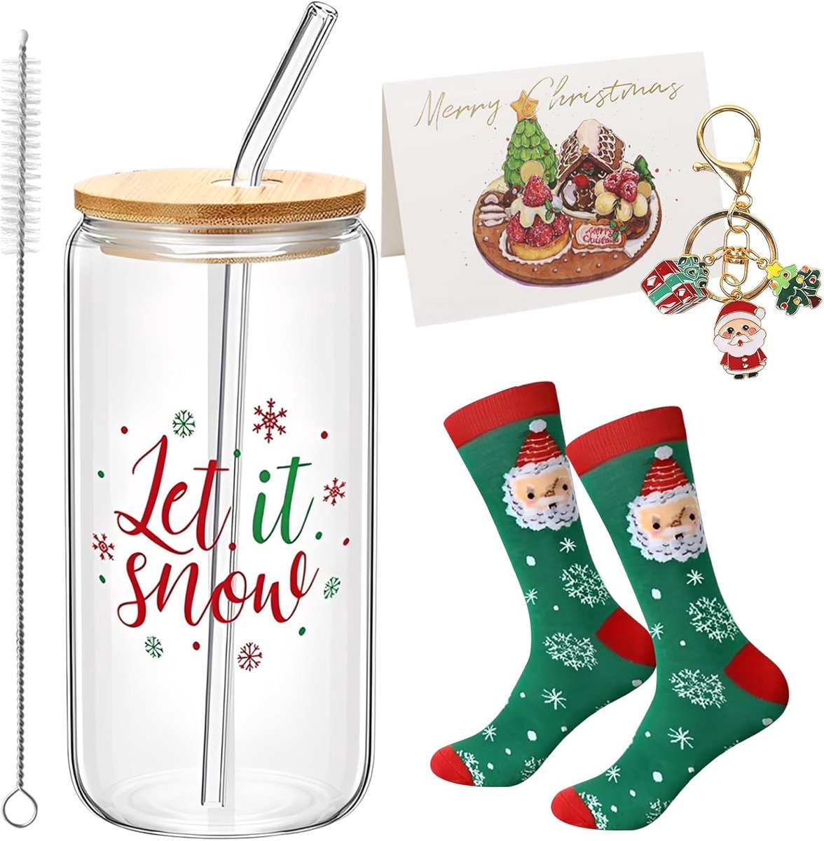 Christmas Cup 500ml - met deksel en rietjes - inclusief kerstcadeaus - ideaal voor feestelijke momenten - ShopVlot