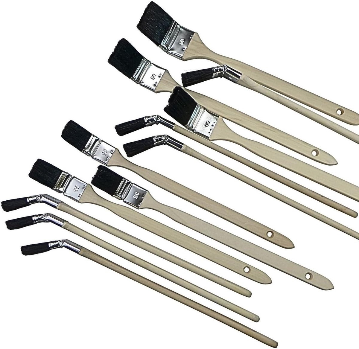 ROTIX -98044, 12 x Radiator Pinsell 35-50 - 60 mm, black mixed hair, artisanal quality - ShopVlot