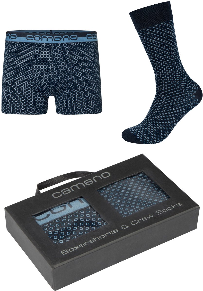 camano boxershorts sokkenset herenondergoed katoen geschenkdoos onderbroeken comfortabel elastisch gewatteerd naadloos dubbelpak combiset heren shorts sokkenset comfortabel ondergoed.