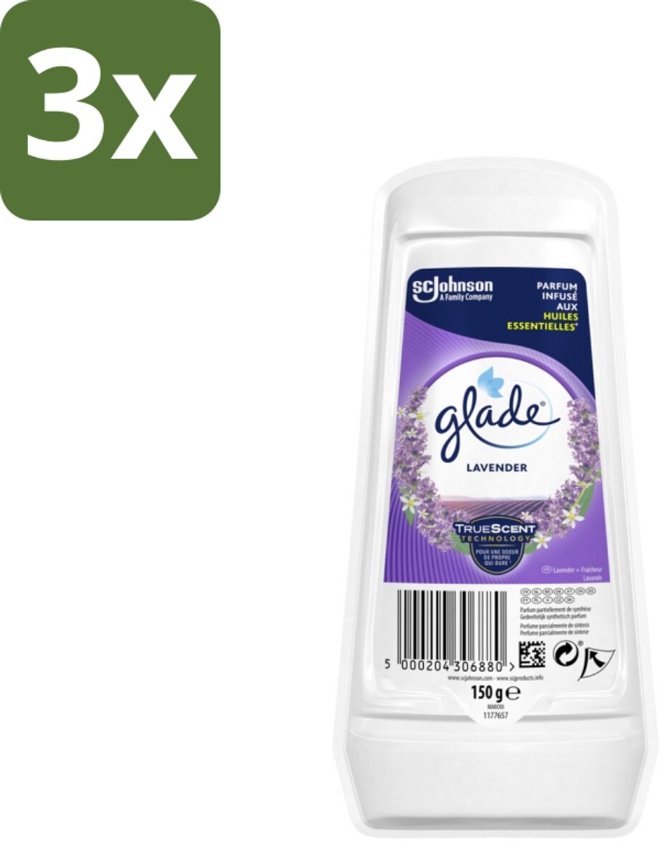 Glade - Gel - Tranquil Lavender & Aloë - 150 g - Bulkverpakking - 3 stuks