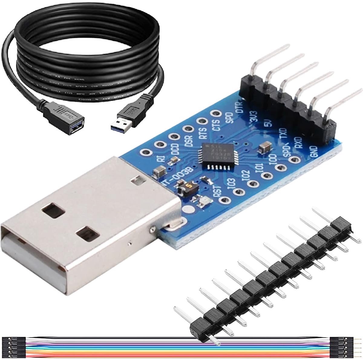 USB 2.0 naar TTL UART Converter Module - CP2104 Upgradekaart - Inclusief USB Verlengkabel - ShopVlot