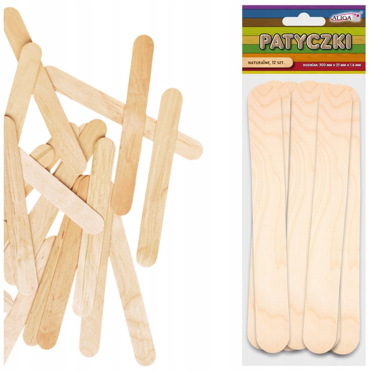 Houten Stokjes Knutselen - Set van 12 stuks, 30cm Natuurlijk Hout