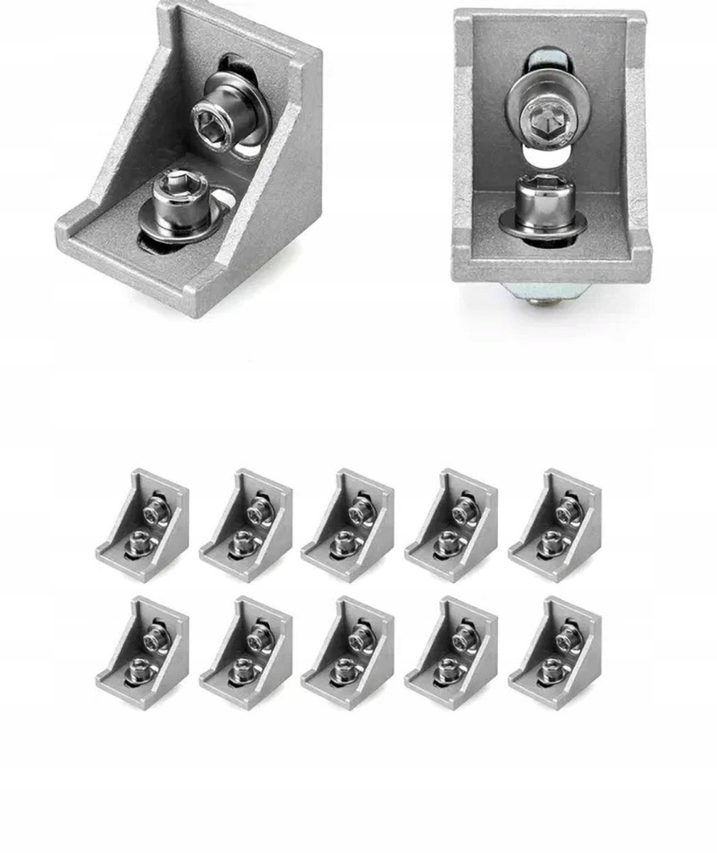 10x Aluminium Hoekverbinder 3030 Profiel - Bevestigingsset
