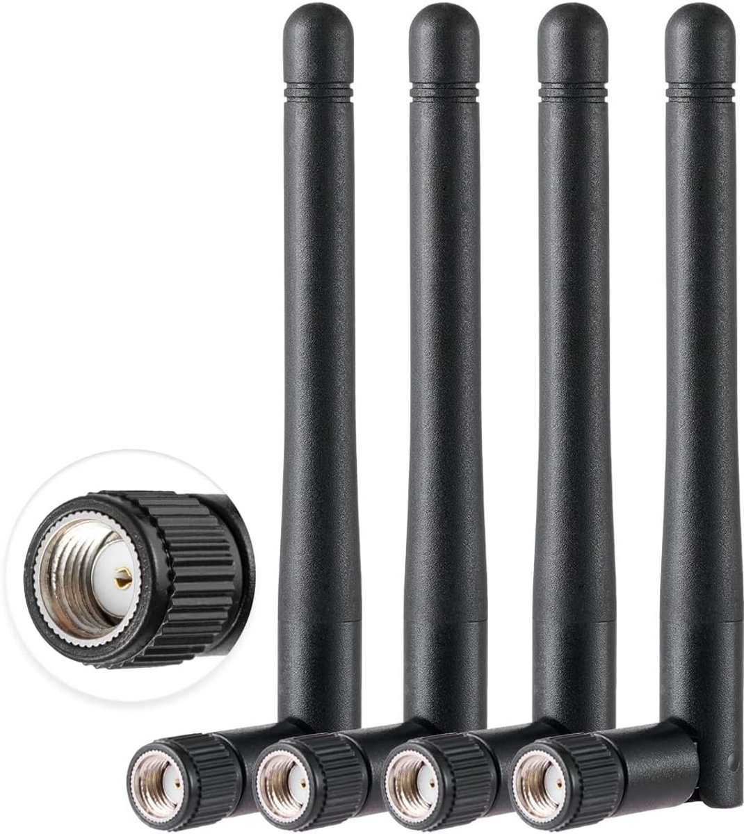 Vecys 4PCS Double Band WiFi Antenna 2.4GHz 5GHz 5.8GHz 1.5dBi MIMO RP-SMA Male Antenna for WiFi Router Wireless LAN - ShopVlot