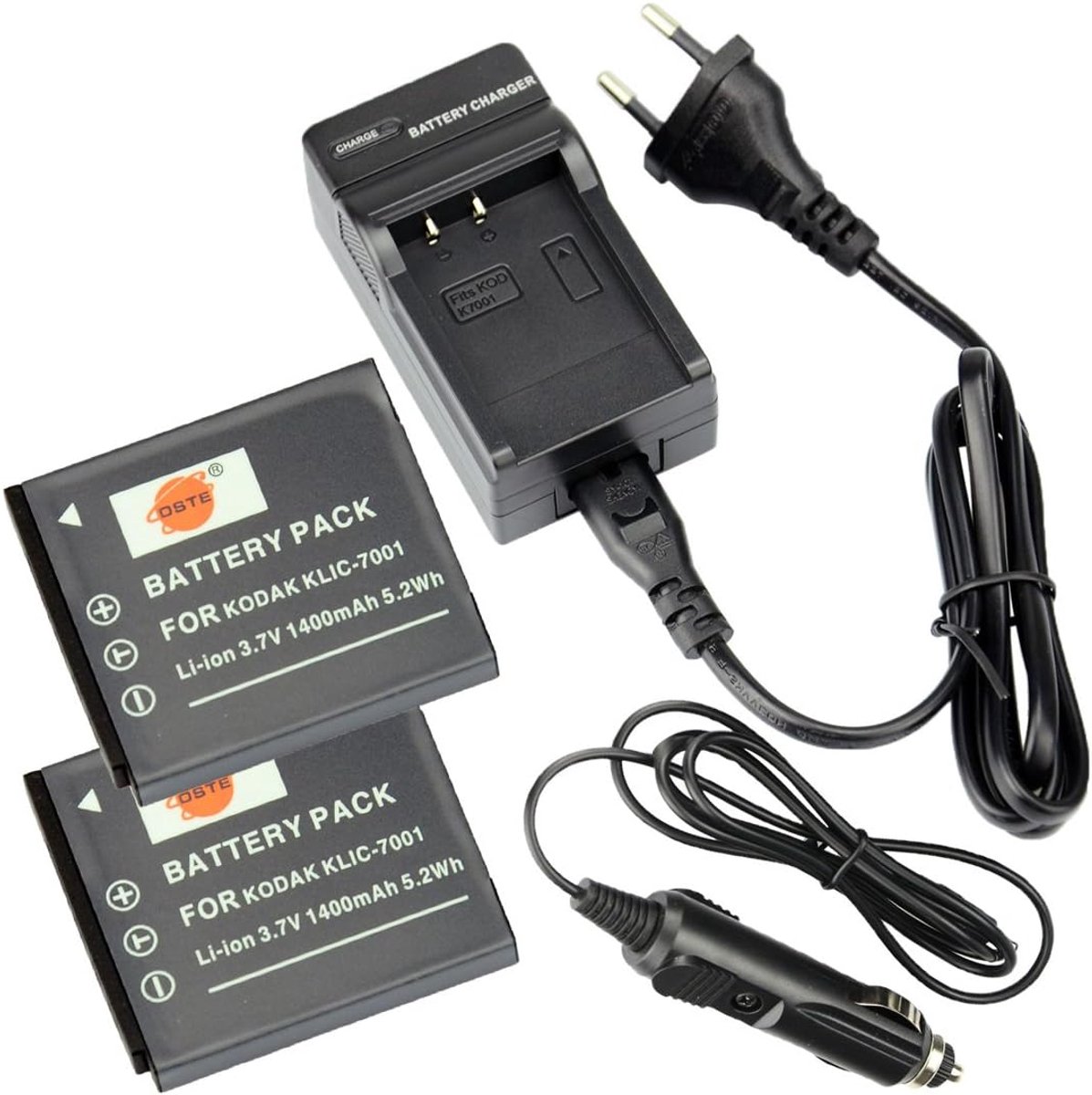 DSTE 2-Pieza KLIC-7001 Battery and Charger Compatible with Kodak M1063 M1073 IS M320 M753 Zoom - ShopVlot