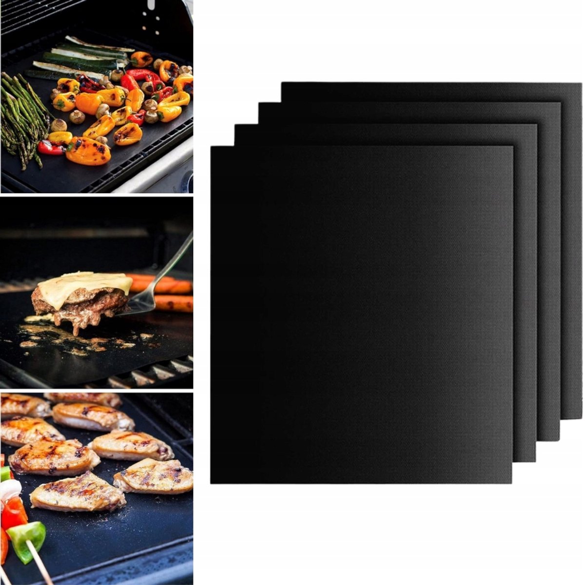 10x Teflón Grillmatten - Anti-aanbak & Herbruikbaar (40x33cm)