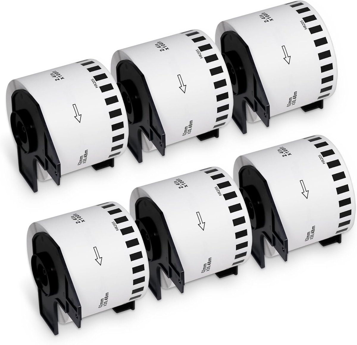 BETCKEY - 6 Rolls Foil Removable Labels Compatible with DK-22205, 62mm x 30.48m, 6 Easy Peel Off No Residue Stickers - ShopVlot