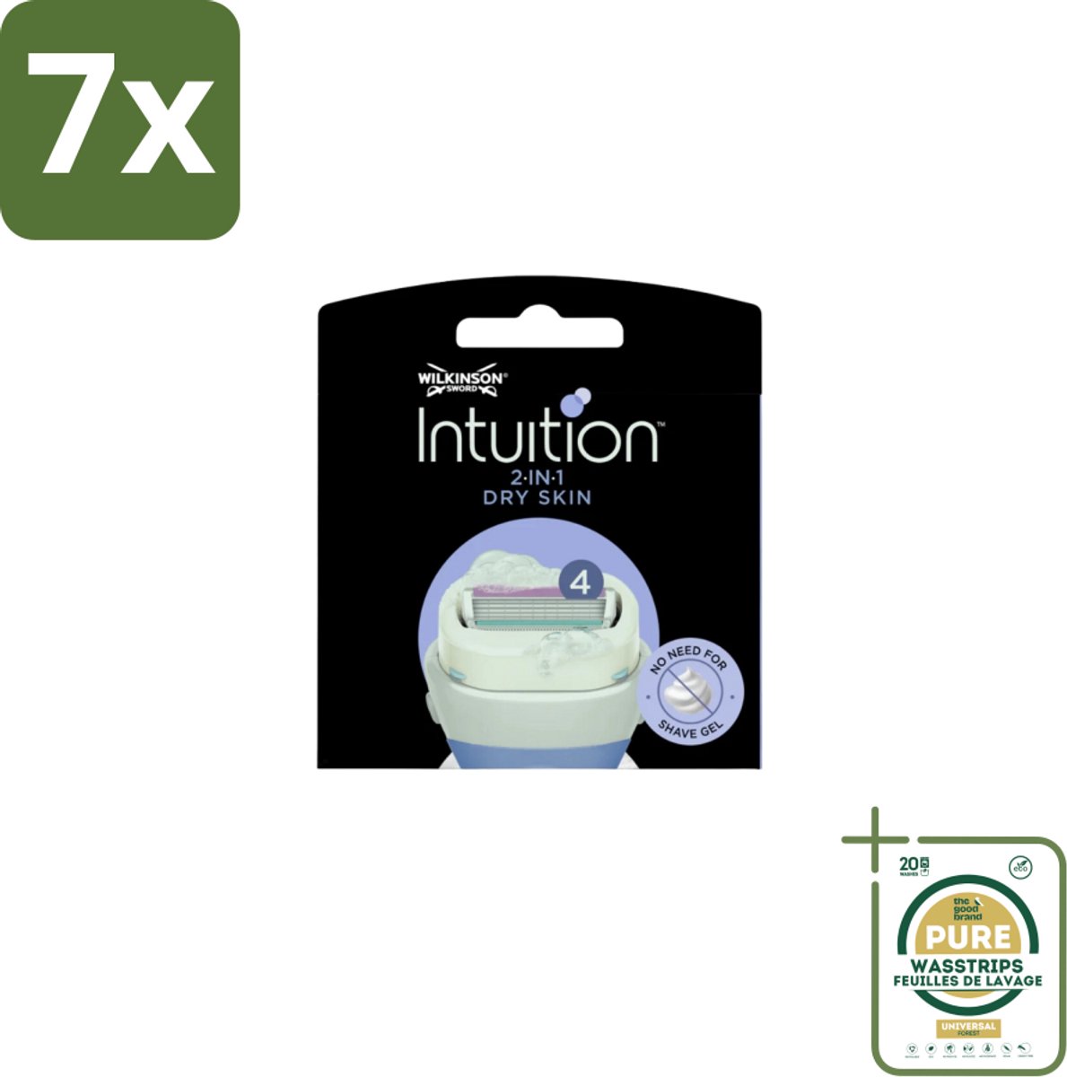7 x Wilkinson Sword - Navulmesjes - Intuition Mesjes Dry Skin - Verzachtend - 3 mesjes - Grootverpakking - Scheermesjes Droge Huid - Scheermesjes Verzachtend - Scheermesjes Voor Droge Huid - Scheermesjes Met Schuim - Scheermesjes Voor Vrouwen