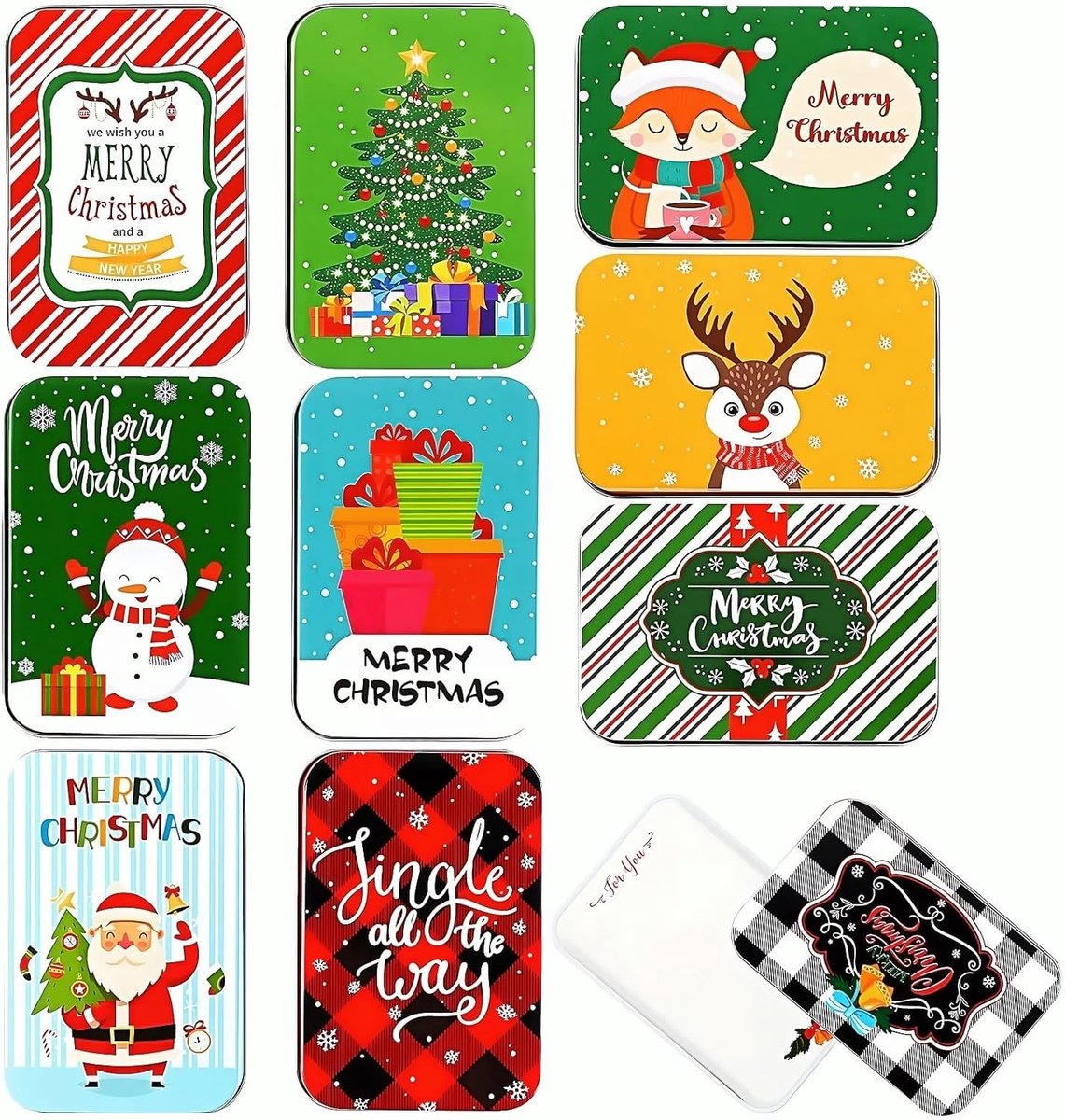 Kerstcadeaukaartenbox - Bont - Cadeauverpakking voor Kerstcadeaukaarten