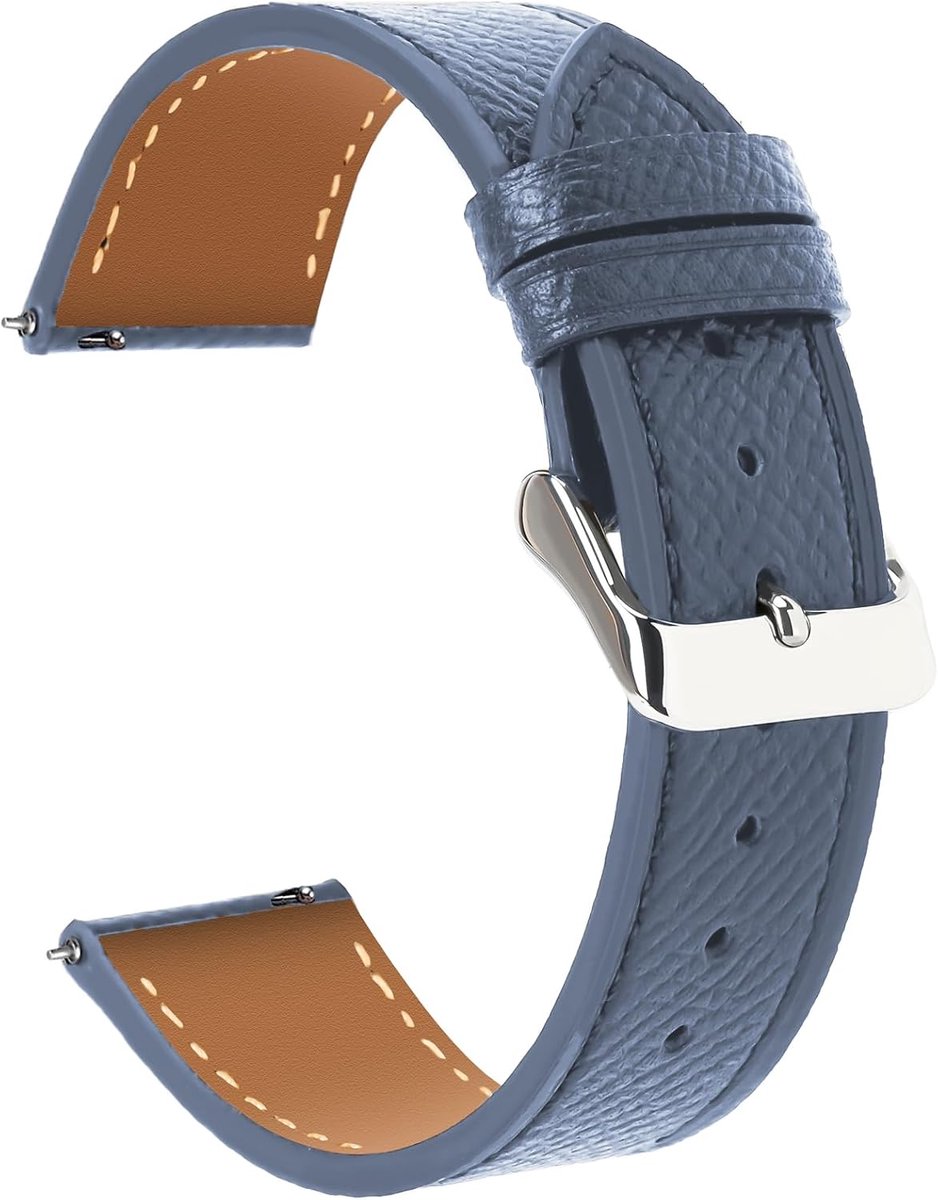 Genuine Leather Watch Strap Elegant Quick Release Stainless Steel Buckle Leather Bracelet Replacement Strap for Women - ShopVlot