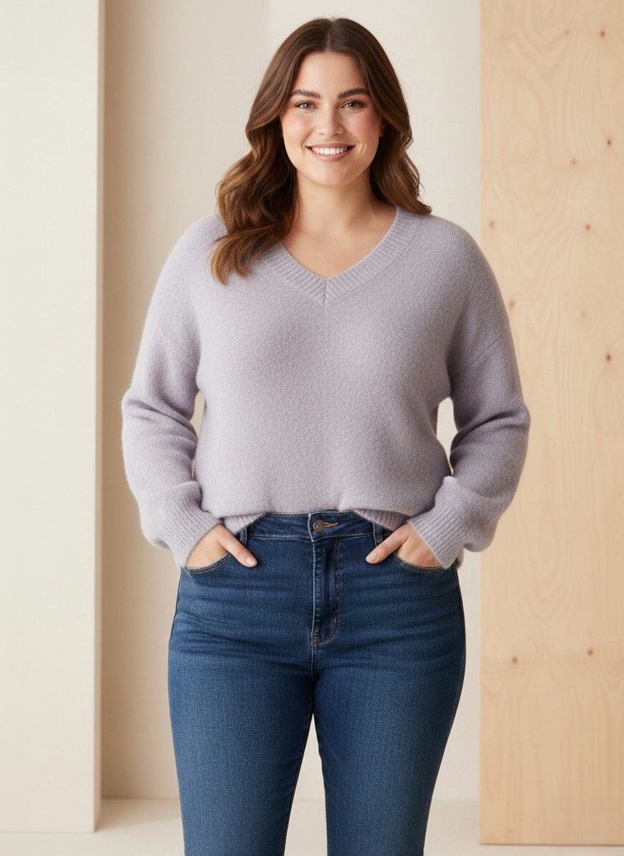 YESTA Tatum Jumpers - Grey Melange - maat 1(48)